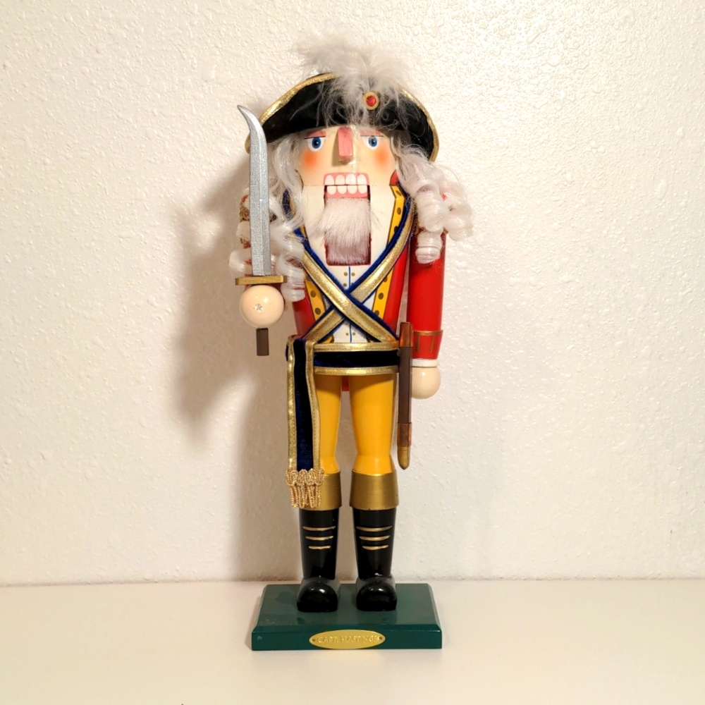1998 Capt Hastings vintage Nutcracker holiday Christmas gift wood red gold used